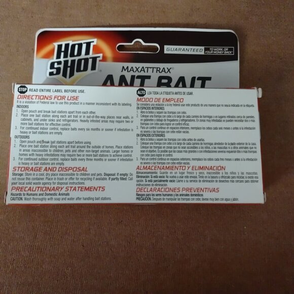 Hot Shot MaxAttrax Ant Bait 4 Child-Resistant Stations Kills Queen & MORE-NEW - Picture 2 of 2